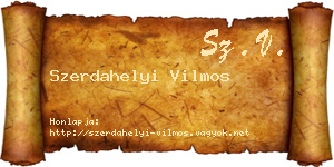 Szerdahelyi Vilmos névjegykártya